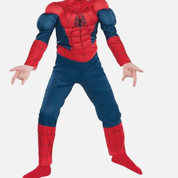 Spider-Man Spiderman 2 Deluxe Muscle Marvel Comic Superhero Boys Costume - Picture 2 of 16